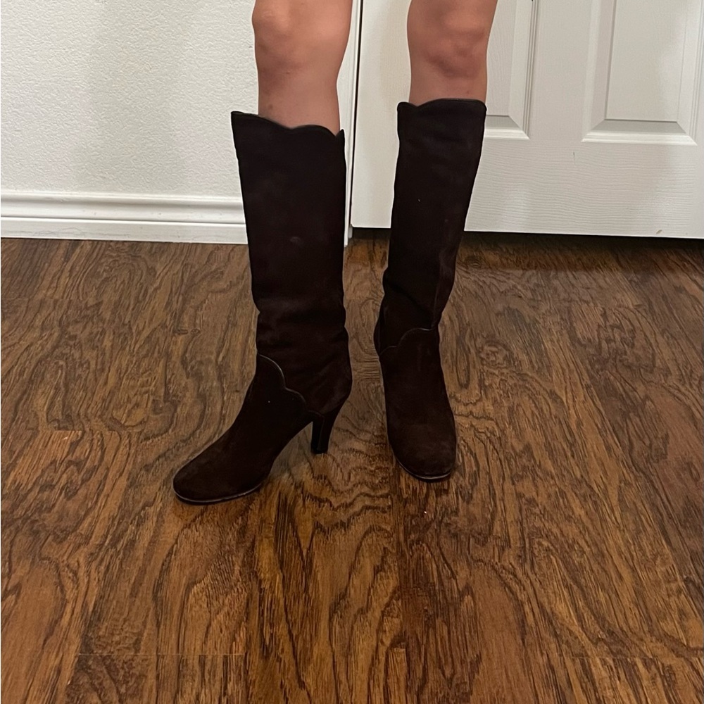 Marc Jacobs Vintage Brown Suede Knee High Heel Boots Size 39 / US 8.5